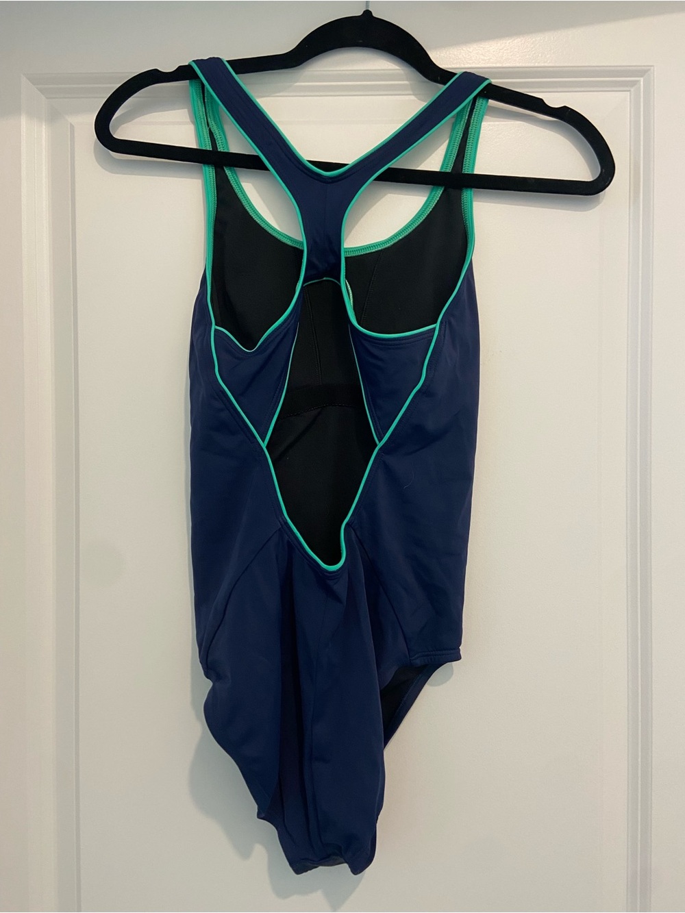 Nike Navy One-Piece Swimsuit with Teal Accents - Picture 2 of 3